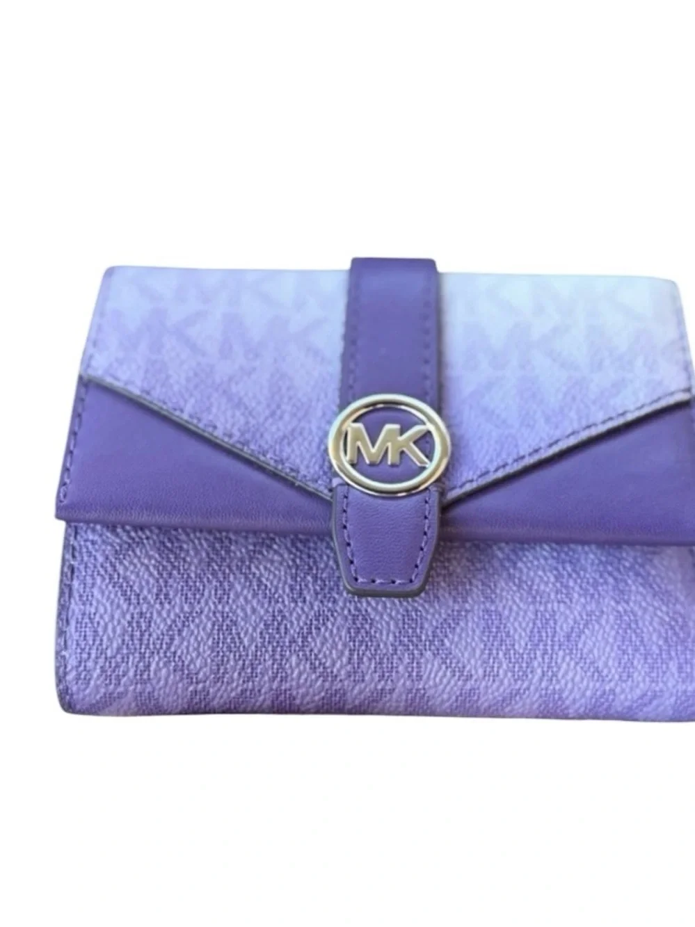 Michael Kors Lavender and Violet Leather Trifold Wallet